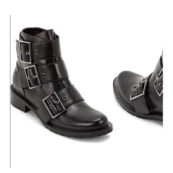 BLONDO “Camila” Buckled Combat Leather Boot Size 10 - Picture 4 of 13